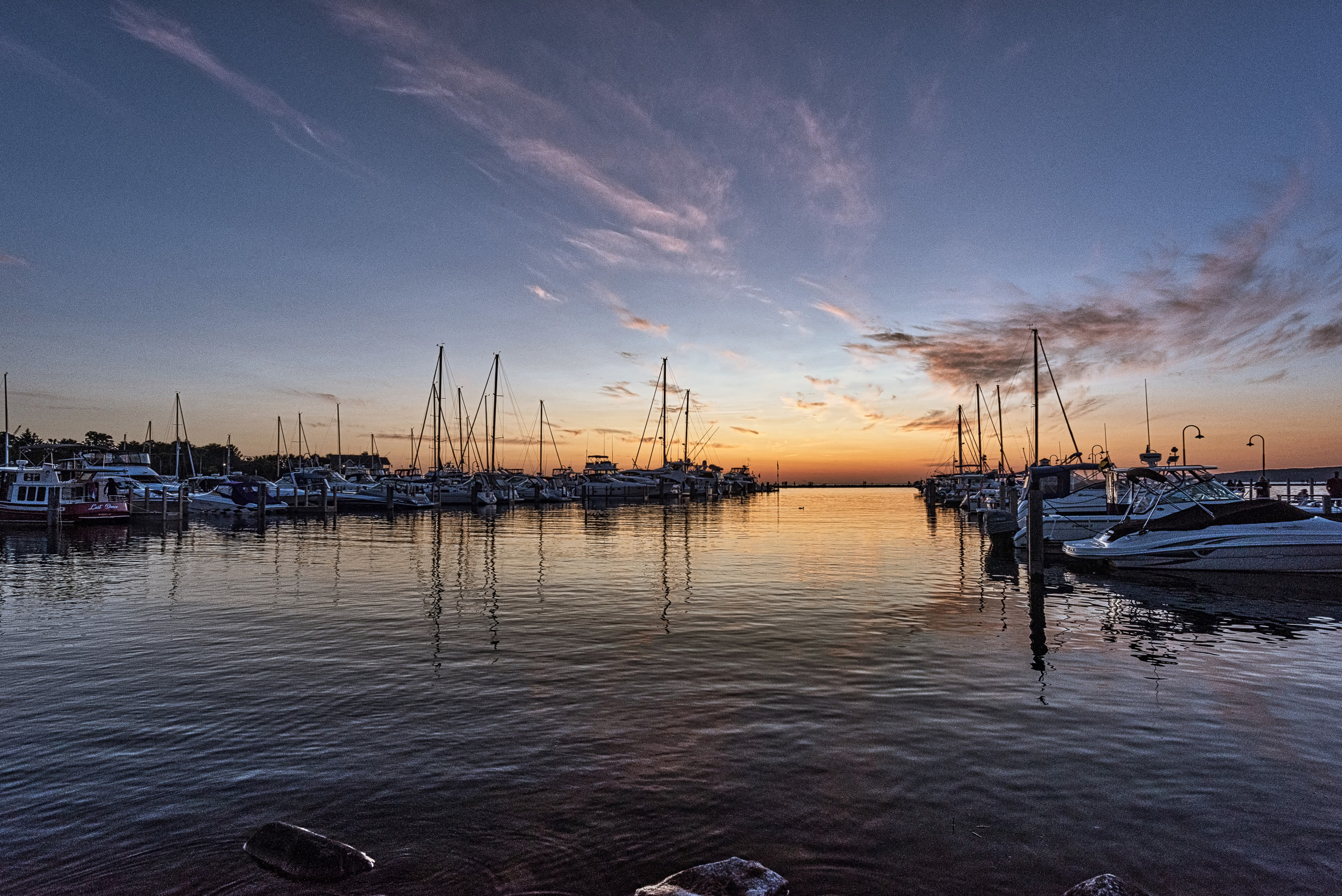 Petoskey marina during golden hour